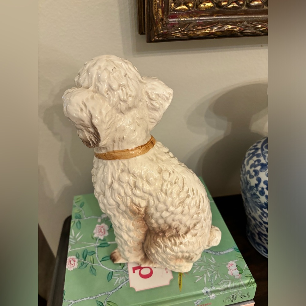 Ceramic White Poodle Dog Figurine - Picture 3 of 5